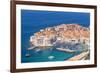 Aerial view of Old Port and Dubrovnik Old town, UNESCO World Heritage Site, Dubrovnik, Dalmatian Co-Neale Clark-Framed Photographic Print