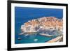 Aerial view of Old Port and Dubrovnik Old town, UNESCO World Heritage Site, Dubrovnik, Dalmatian Co-Neale Clark-Framed Photographic Print