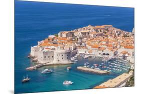Aerial view of Old Port and Dubrovnik Old town, UNESCO World Heritage Site, Dubrovnik, Dalmatian Co-Neale Clark-Mounted Photographic Print