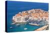 Aerial view of Old Port and Dubrovnik Old town, UNESCO World Heritage Site, Dubrovnik, Dalmatian Co-Neale Clark-Stretched Canvas