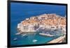 Aerial view of Old Port and Dubrovnik Old town, UNESCO World Heritage Site, Dubrovnik, Dalmatian Co-Neale Clark-Framed Photographic Print