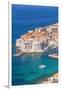 Aerial view of Old Port and Dubrovnik Old Town, UNESCO World Heritage Site, Dubrovnik, Dalmatian Co-Neale Clark-Framed Photographic Print