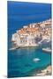 Aerial view of Old Port and Dubrovnik Old Town, UNESCO World Heritage Site, Dubrovnik, Dalmatian Co-Neale Clark-Mounted Premium Photographic Print