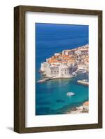 Aerial view of Old Port and Dubrovnik Old Town, UNESCO World Heritage Site, Dubrovnik, Dalmatian Co-Neale Clark-Framed Photographic Print