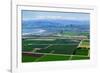 Aerial view of Oxnard farm fields in spring with Ventura City and Pacific Ocean in background, V...-null-Framed Photographic Print