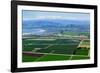 Aerial view of Oxnard farm fields in spring with Ventura City and Pacific Ocean in background, V...-null-Framed Photographic Print