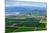 Aerial view of Oxnard farm fields in spring with Ventura City and Pacific Ocean in background, V...-null-Mounted Photographic Print