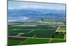 Aerial view of Oxnard farm fields in spring with Ventura City and Pacific Ocean in background, V...-null-Mounted Photographic Print