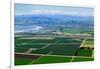 Aerial view of Oxnard farm fields in spring with Ventura City and Pacific Ocean in background, V...-null-Framed Photographic Print