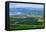 Aerial view of Oxnard farm fields in spring with Ventura City and Pacific Ocean in background, V...-null-Framed Stretched Canvas