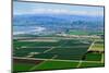 Aerial view of Oxnard farm fields in spring with Ventura City and Pacific Ocean in background, V...-null-Mounted Photographic Print