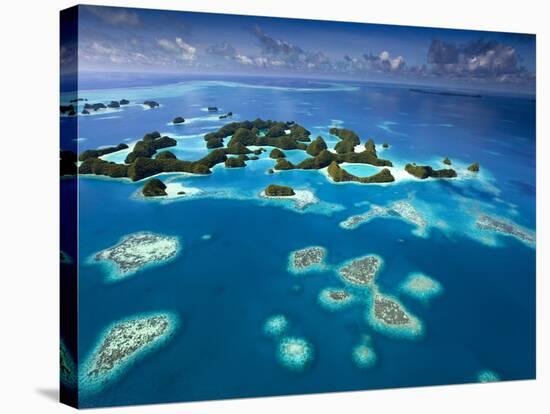 Aerial View of Palau known as 70 Mile Islands-Ian Shive-Stretched Canvas