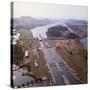 Aerial View of Panama Canal's Miraflores Locks-null-Stretched Canvas