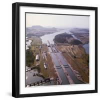 Aerial View of Panama Canal's Miraflores Locks-null-Framed Photographic Print