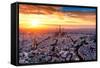 Aerial View of Paris at Sunset-INTERPIXELS-Framed Stretched Canvas