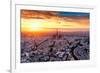 Aerial View of Paris at Sunset-INTERPIXELS-Framed Photographic Print