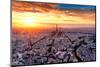 Aerial View of Paris at Sunset-INTERPIXELS-Mounted Photographic Print