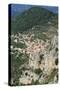 Aerial View of Peille, Provence, France-John Miller-Stretched Canvas