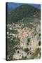 Aerial View of Peille, Provence, France-John Miller-Stretched Canvas