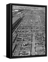 Aerial View of Pens Containing Beef Cattle at the Union Stockyards-null-Framed Stretched Canvas