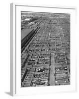 Aerial View of Pens Containing Beef Cattle at the Union Stockyards-null-Framed Photographic Print