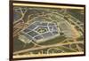 Aerial View of Pentagon-null-Framed Art Print