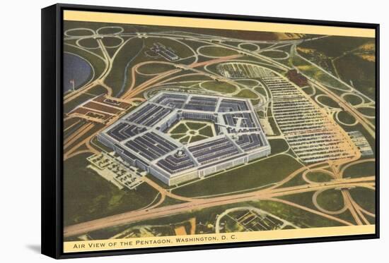 Aerial View of Pentagon-null-Framed Stretched Canvas