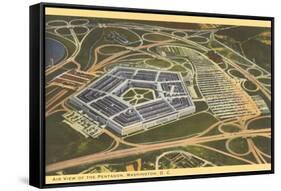 Aerial View of Pentagon-null-Framed Stretched Canvas