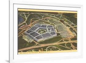 Aerial View of Pentagon-null-Framed Art Print