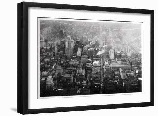 Aerial View of Philadelphia, Pennsylvania, USA, from a Zeppelin, 1928-null-Framed Giclee Print