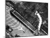 Aerial View of Pittsburgh Steamship Co. Ship Carrying Ore to Us Steel Plant-Margaret Bourke-White-Mounted Photographic Print