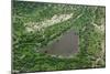 Aerial view of pool in wetland habitat, Okavango Delta, Botswana-Jean Hosking-Mounted Photographic Print