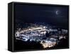 Aerial View of Port Hercules in Monaco at Night-null-Framed Stretched Canvas