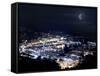 Aerial View of Port Hercules in Monaco at Night-null-Framed Stretched Canvas