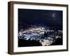 Aerial View of Port Hercules in Monaco at Night-null-Framed Photographic Print