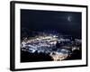 Aerial View of Port Hercules in Monaco at Night-null-Framed Photographic Print