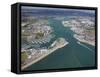 Aerial View of Portsmouth Harbour and the Solent, Hampshire, England, United Kingdom, Europe-Peter Barritt-Framed Stretched Canvas