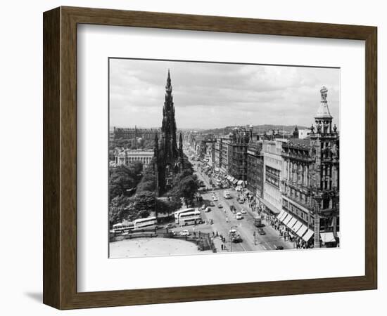 Aerial view of Princes Street in Edinburgh-Staff-Framed Photographic Print