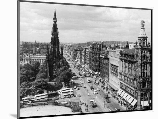 Aerial view of Princes Street in Edinburgh-Staff-Mounted Photographic Print