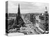 Aerial view of Princes Street in Edinburgh-Staff-Stretched Canvas