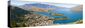 Aerial View of Queenstown, Lake Wakatipu and Remarkable Mountains, Otago Region, New Zealand-Matthew Williams-Ellis-Stretched Canvas