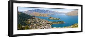 Aerial View of Queenstown, Lake Wakatipu and Remarkable Mountains, Otago Region, New Zealand-Matthew Williams-Ellis-Framed Photographic Print