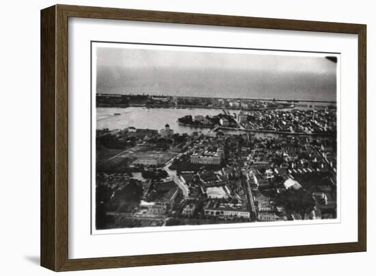 Aerial View of Recife, Brazil, from a Zeppelin, 1930-null-Framed Giclee Print