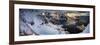 Aerial view of Reine village and fjords in winter, Moskenesoya, Lofoten, Norway-Panoramic Images-Framed Photographic Print