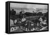 Aerial View of Residences and River Front - Antioch, CA-Lantern Press-Framed Stretched Canvas