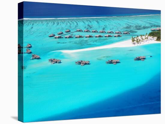 Aerial View of Resort, Maldives, Indian Ocean, Asia-Sakis Papadopoulos-Stretched Canvas