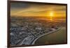 Aerial View of Reykjavik in the Winter at Sunset, Iceland-Ragnar Th Sigurdsson-Framed Photographic Print