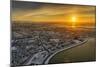 Aerial View of Reykjavik in the Winter at Sunset, Iceland-Ragnar Th Sigurdsson-Mounted Photographic Print