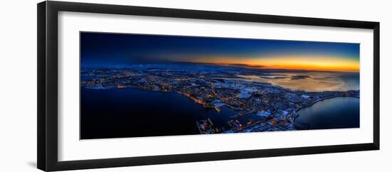 Aerial view of Reykjavik in the wintertime, Iceland-null-Framed Photographic Print