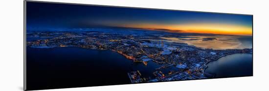 Aerial view of Reykjavik in the wintertime, Iceland-null-Mounted Photographic Print